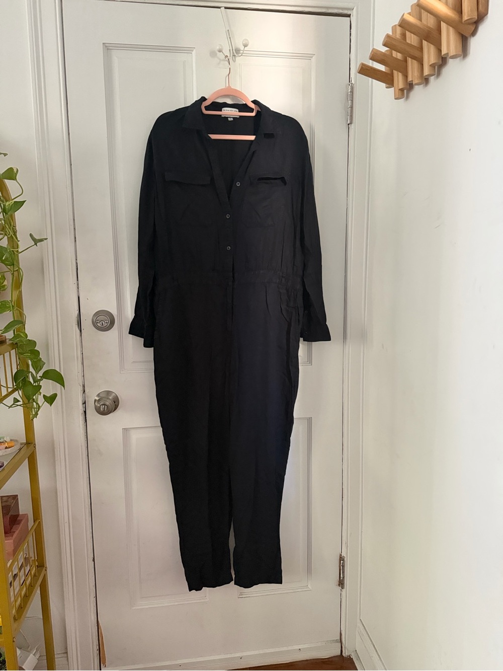 Black Utility Jumpsuit - Women's Long Sleeve